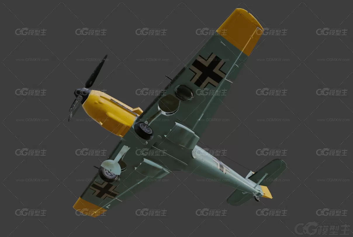 二战 梅塞施米特 Bf-109战斗机 德国战斗机 军事飞机 Bf 109 E-7 空军战机 歼击机-6