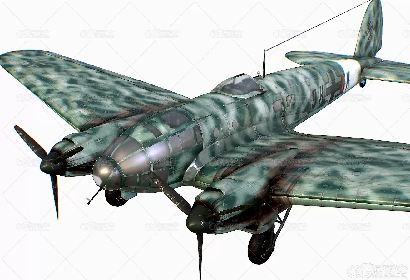 德国中型轰炸机 德国HE-111轰炸机 德国二战轰炸机飞机 Heinkel He111纳粹主力轰炸机-6