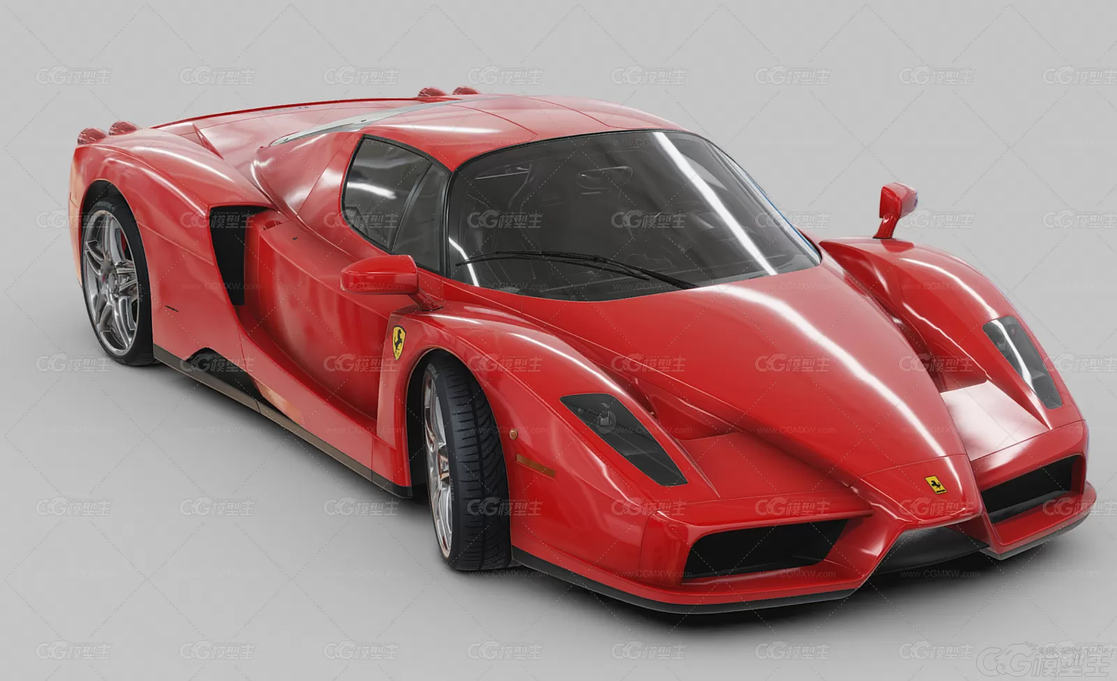 法拉利Ferrari Enzo超级跑车 赛车 豪华汽车 红色跑车 法拉利汽车3D模型-5