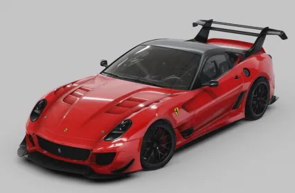 法拉利Ferrari 599XX EVO超级跑车 赛车 豪华汽车 红色跑车 法拉利汽车3D模型