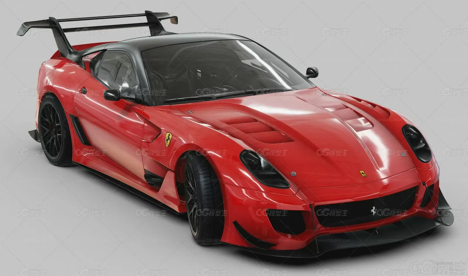 法拉利Ferrari 599XX EVO超级跑车 赛车 豪华汽车 红色跑车 法拉利汽车3D模型-5