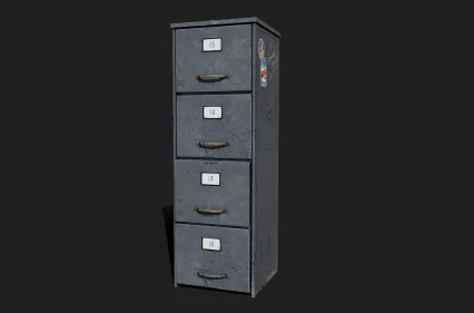 PBR次世代 文件柜 档案柜 资料柜 柜子 铁柜 储物柜 办公 办公室 家具3D模型