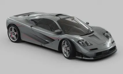 迈凯伦McLaren F1超级跑车 赛车 豪华汽车 银色跑车 超跑 迈凯伦汽车3D模型