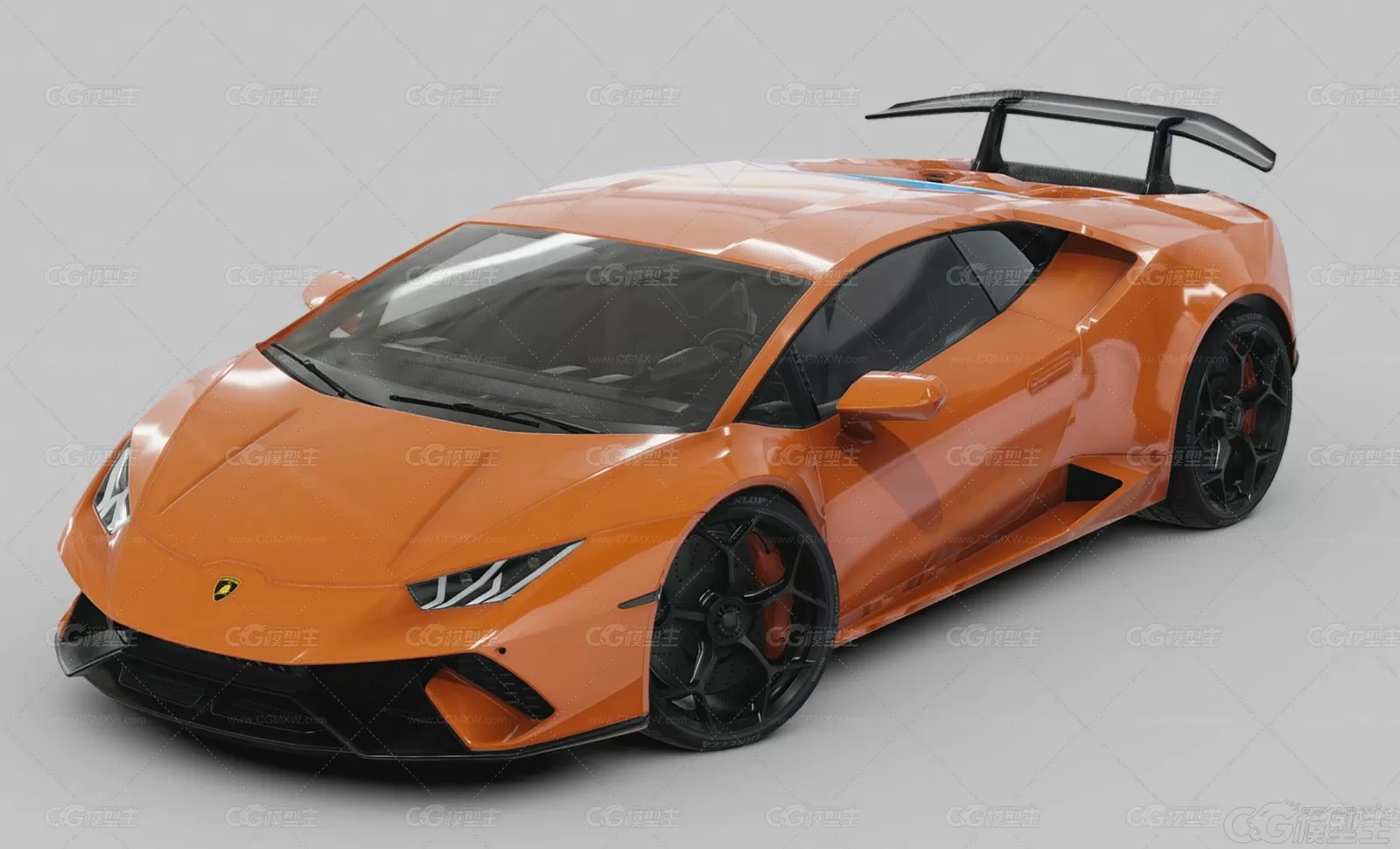 兰博基尼Lamborghini Huracan Perfomante超级跑车赛车豪华汽车超跑兰博基尼汽车3D模型-1