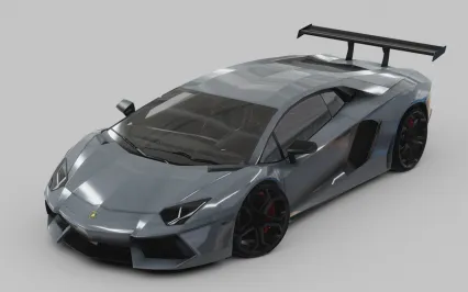 兰博基尼Lamborghini Aventador超级跑车赛车豪华汽车银色跑车超跑兰博基尼汽车3D模型