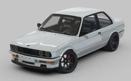 宝马BMW E30汽车 轿跑汽车 宝马汽车 豪华汽车 小汽车3D模型