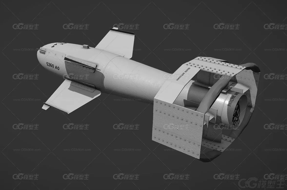 弗里茨 X 制导炸弹 巡航导弹 空空导弹 炸弹3D模型-4