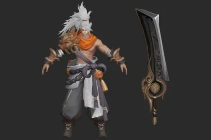 肌肉男  肌肉武士  大刀狂人 武侠高手 武林高手 大刀客 刀神 仙侠人物3D模型