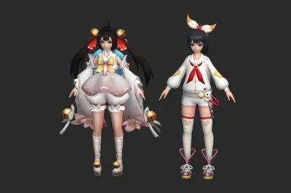 卡通女孩  小公主  少女  萝莉 古代美女古装小美女 小仙子 仙女 富家小姐3D模型