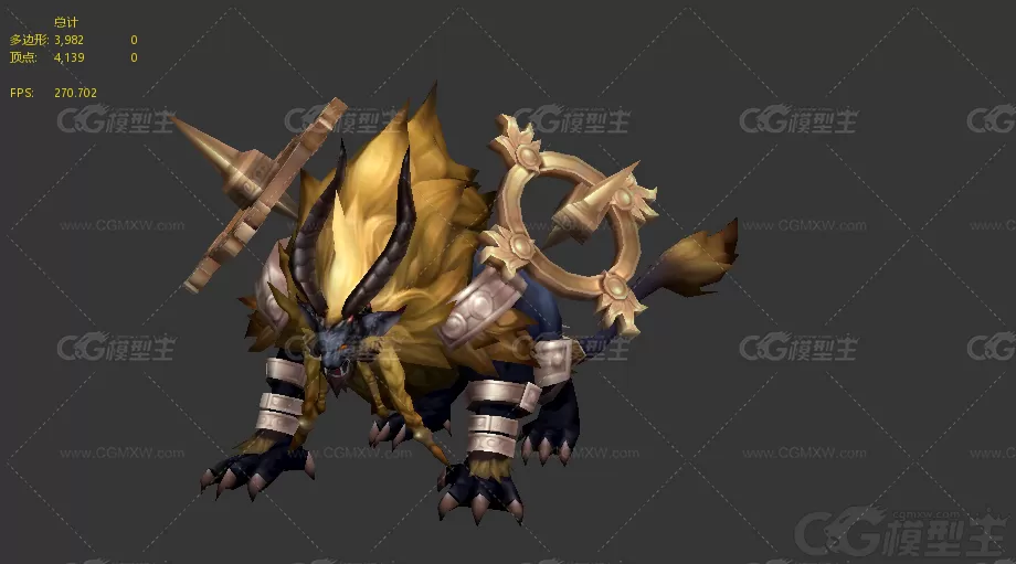 站神坐骑  凶残魔兽 牛魔怪 妖怪 妖兽 兽王 魔兽3D模型-3