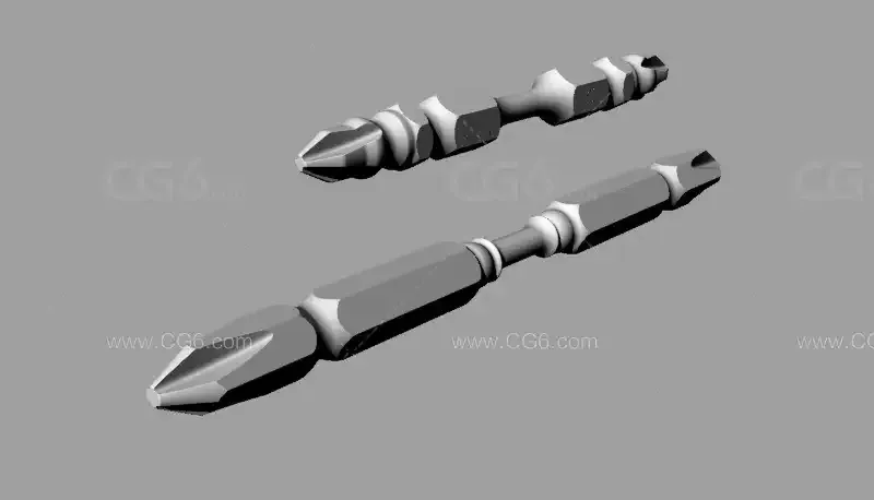 五金工具 电钻 电钻批头 十字批头 钨钢批头 obj格式 可导入Maya C4D 3dsmax-2