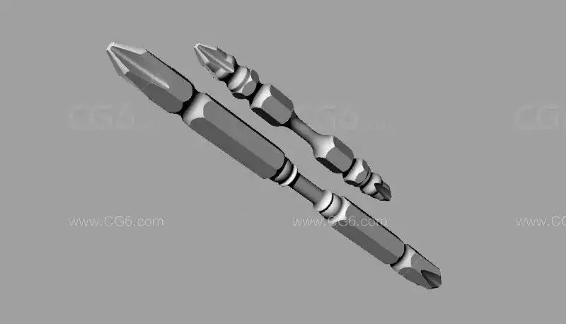 五金工具 电钻 电钻批头 十字批头 钨钢批头 obj格式 可导入Maya C4D 3dsmax-5