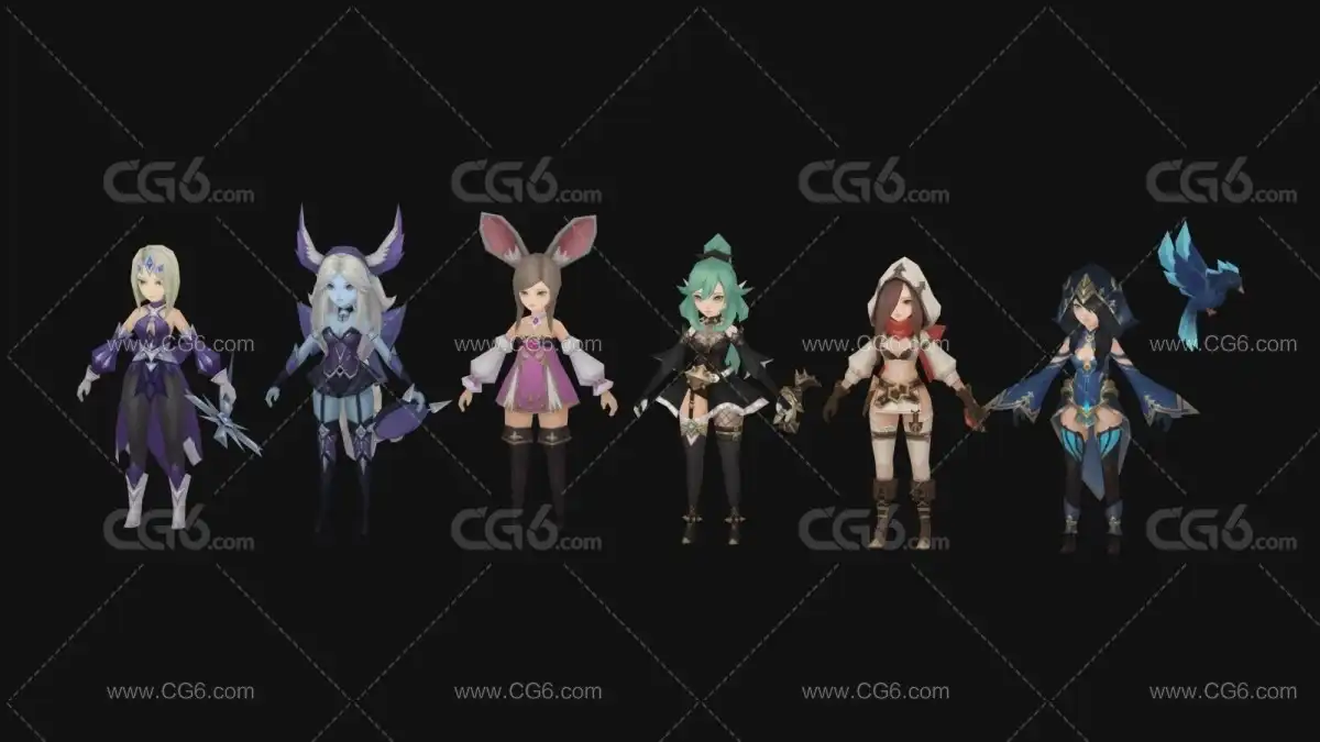 魔仙女团  简模魔山女童 魔女 妖女 女妖 美女刺客 狐妖 女巫师 女魔法师 女部落战士-1