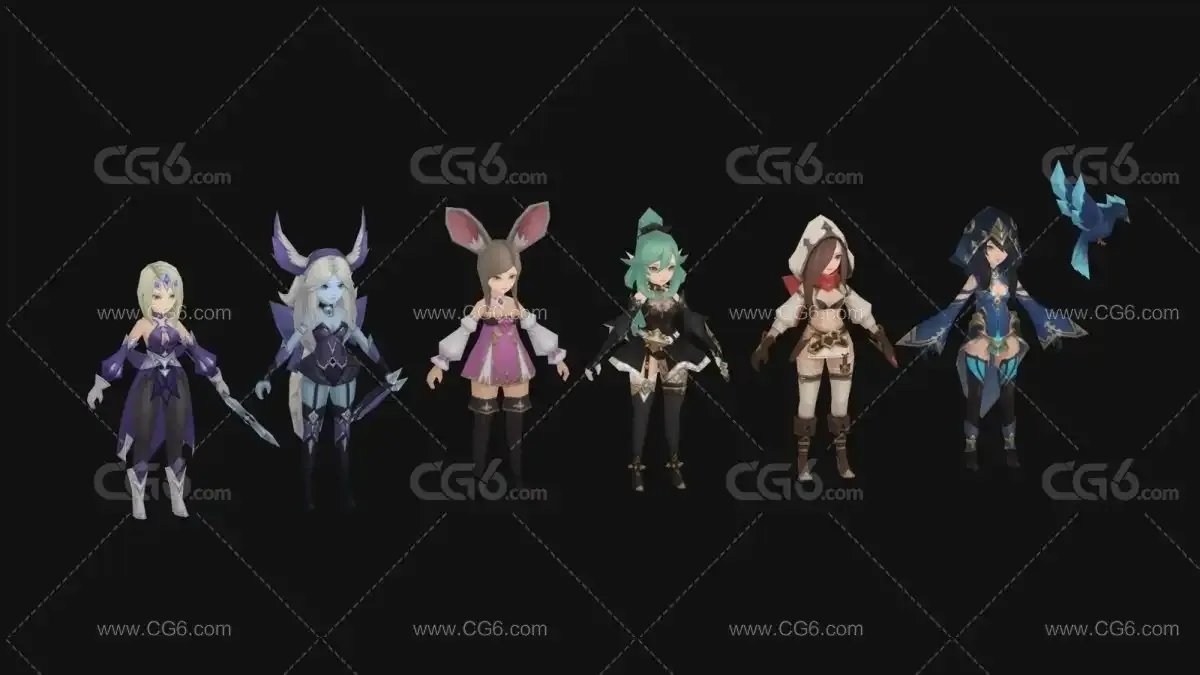 魔仙女团  简模魔山女童 魔女 妖女 女妖 美女刺客 狐妖 女巫师 女魔法师 女部落战士-4