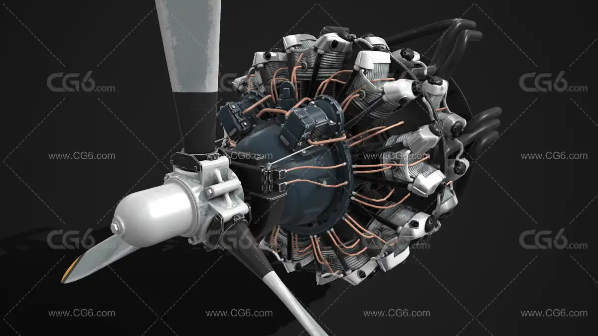 航空发动机 飞机发动机 燃气涡轮 航天推进系统 螺旋桨飞机发动机 热力机械3D模型-4