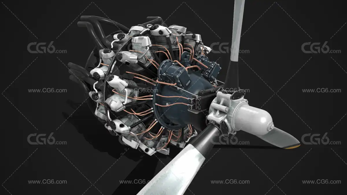 航空发动机 飞机发动机 燃气涡轮 航天推进系统 螺旋桨飞机发动机 热力机械3D模型-5