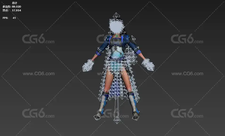 新角色女  转世圣女 美女战士 美女武士 美女刺客 古装美女3D模型-4