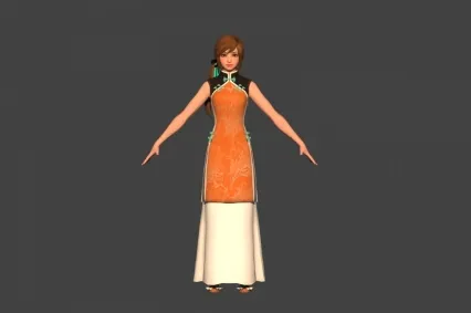 古代女人 女仆  巧儿姑娘 丫鬟 古装美女 旗袍美女 古代富家小姐3D模型