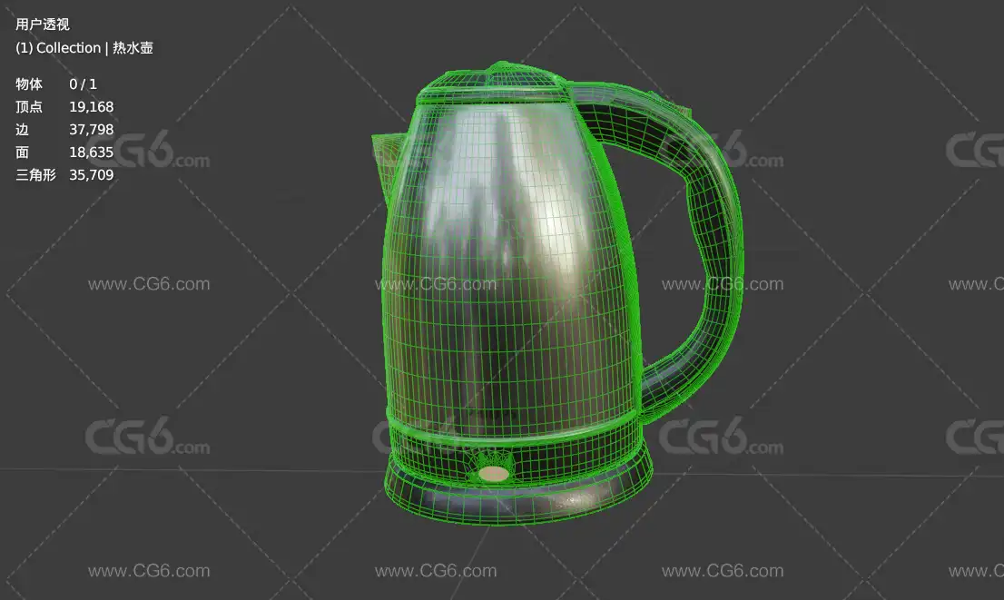 电水壶黑色 电热水壶 水壶 家用电器 烧水壶 飞利浦热水壶3D模型-7