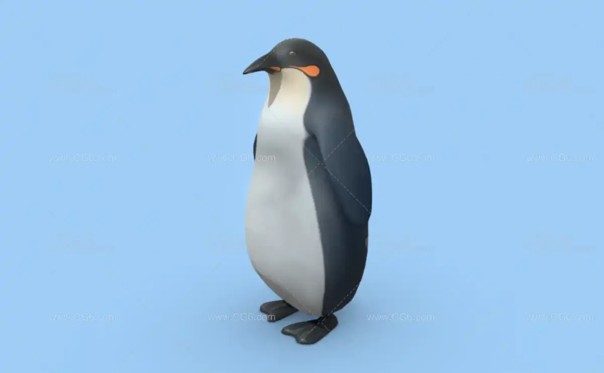 卡通企鹅 帝企鹅 可爱的企鹅动物3D模型-1