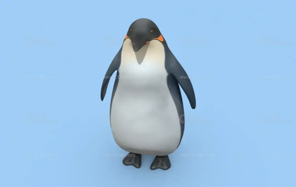 卡通企鹅 帝企鹅 可爱的企鹅动物3D模型-2