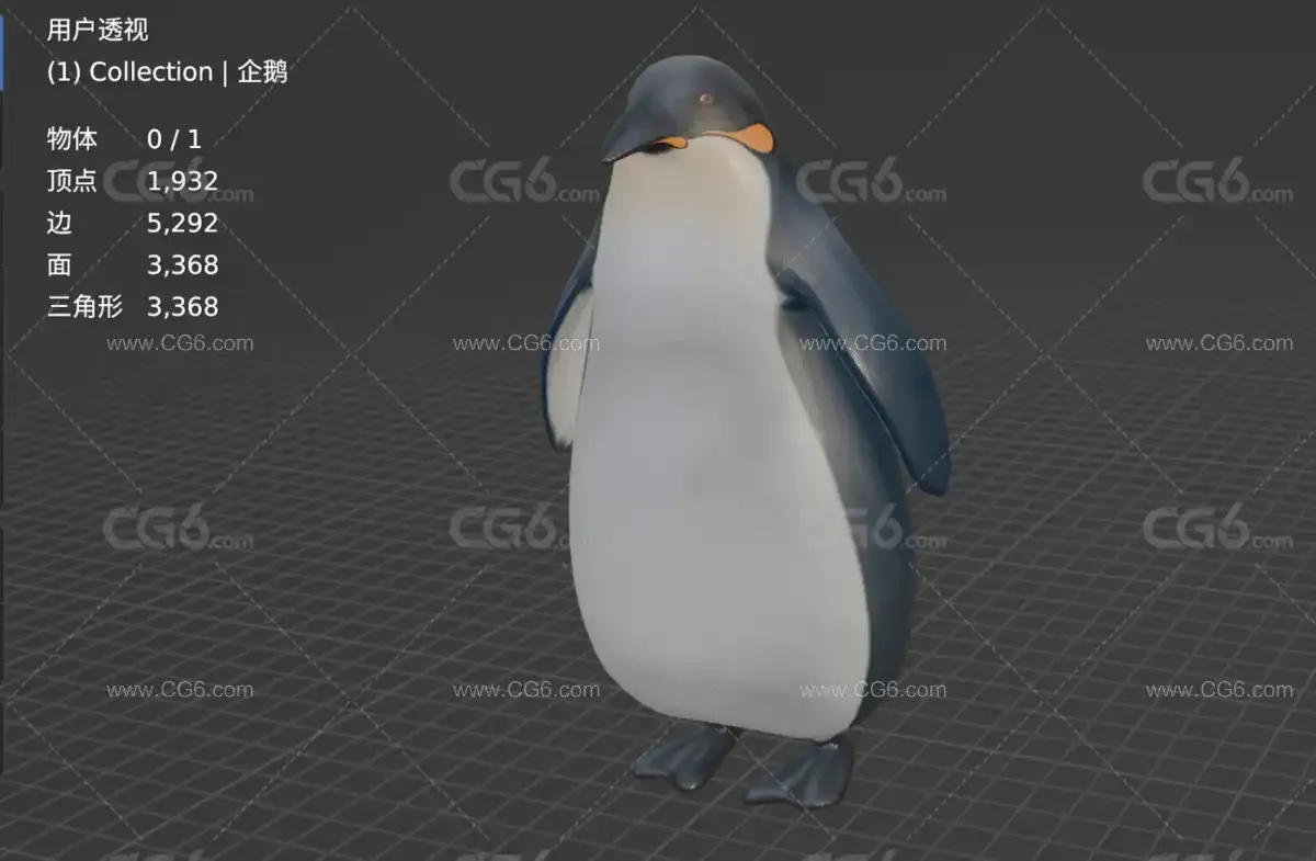 卡通企鹅 帝企鹅 可爱的企鹅动物3D模型-5