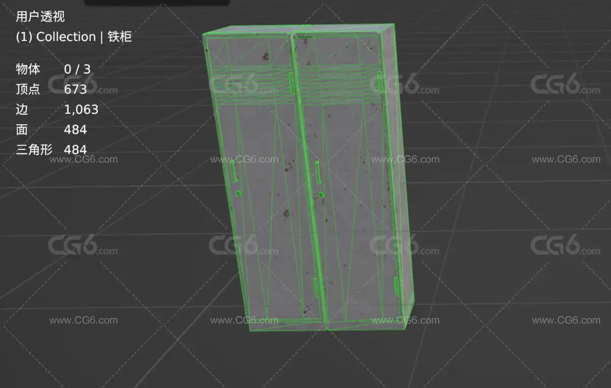 金属柜 铁皮柜 柜子 储物柜 3D模型-5