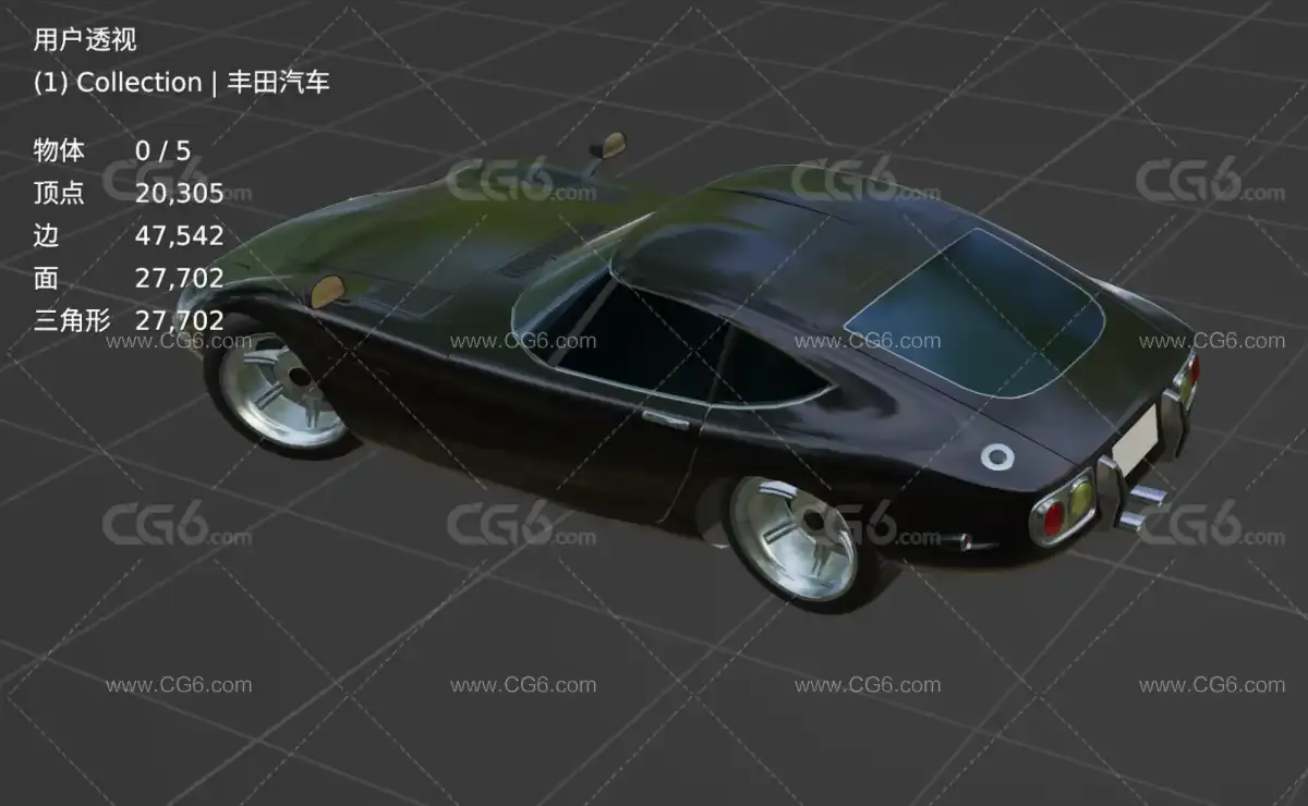 丰田Toyota2000GT汽车 丰田跑车 赛车 超跑 概念汽车 丰田汽车3D模型-6