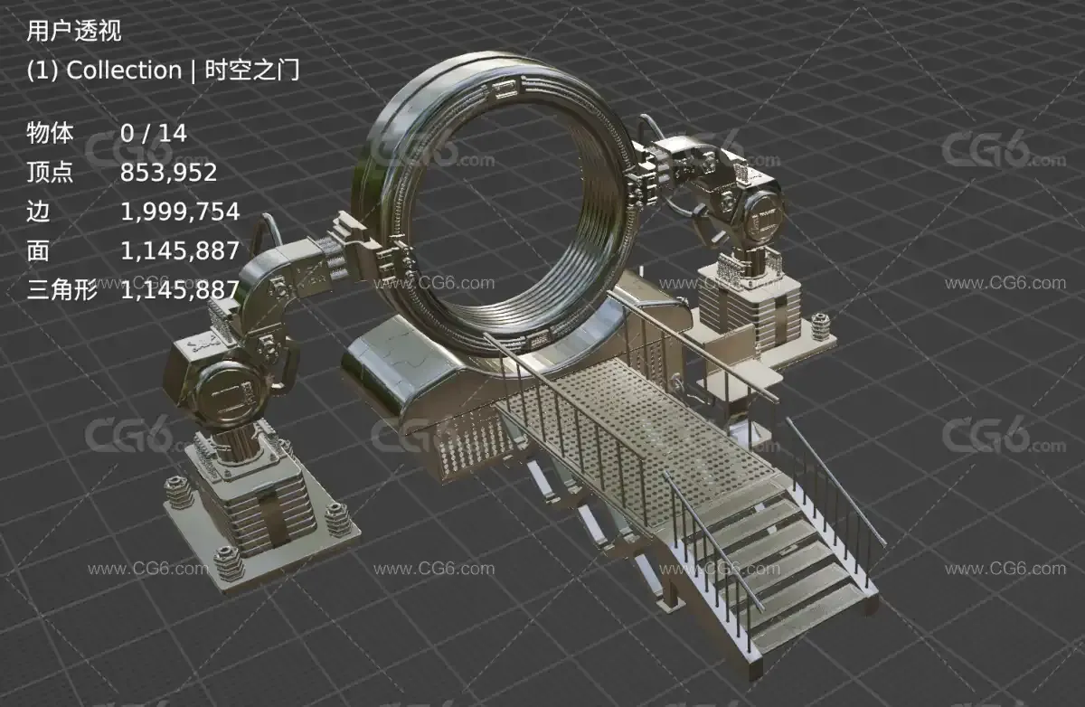 时空之门 科幻未来穿越时空场景穿梭时空 时空门 时间机器 任意门 舱门科幻传送装置-5
