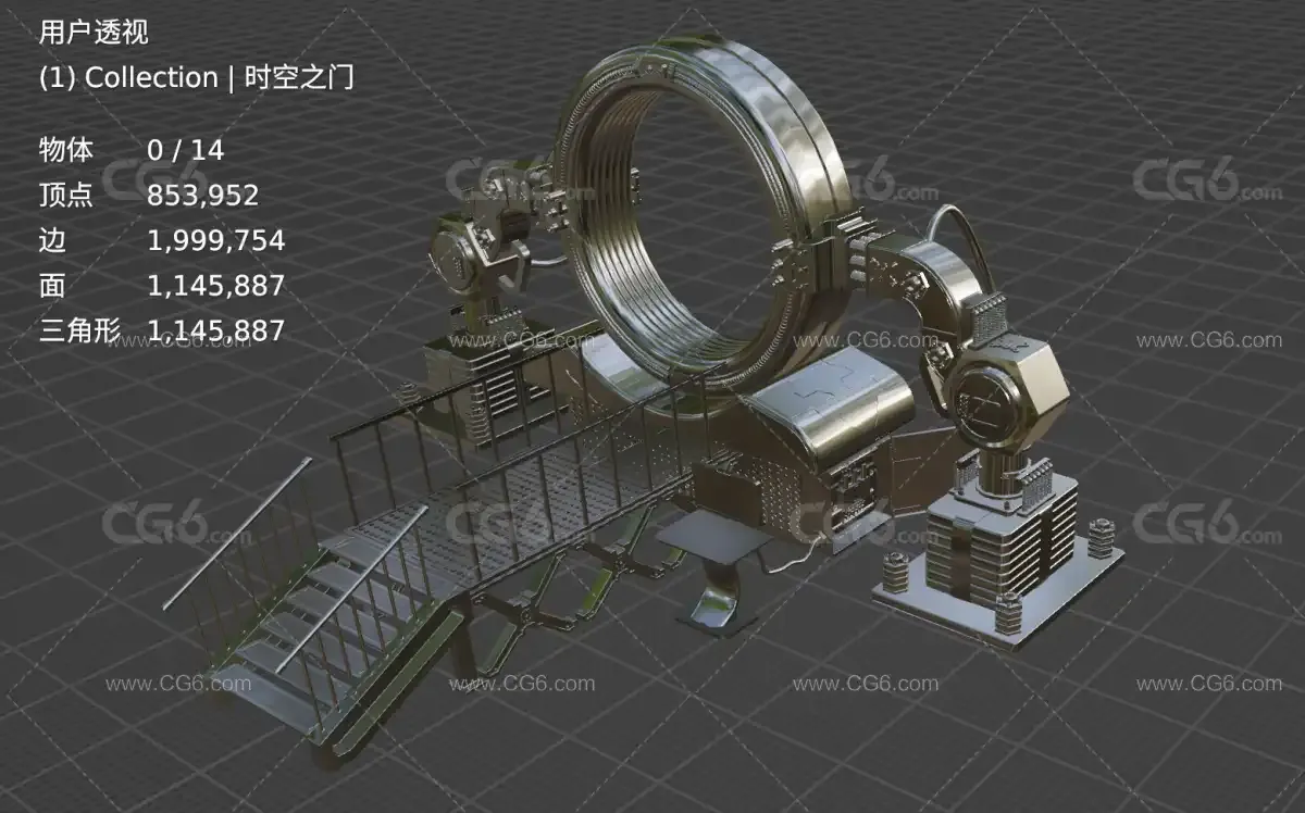 时空之门 科幻未来穿越时空场景穿梭时空 时空门 时间机器 任意门 舱门科幻传送装置-6