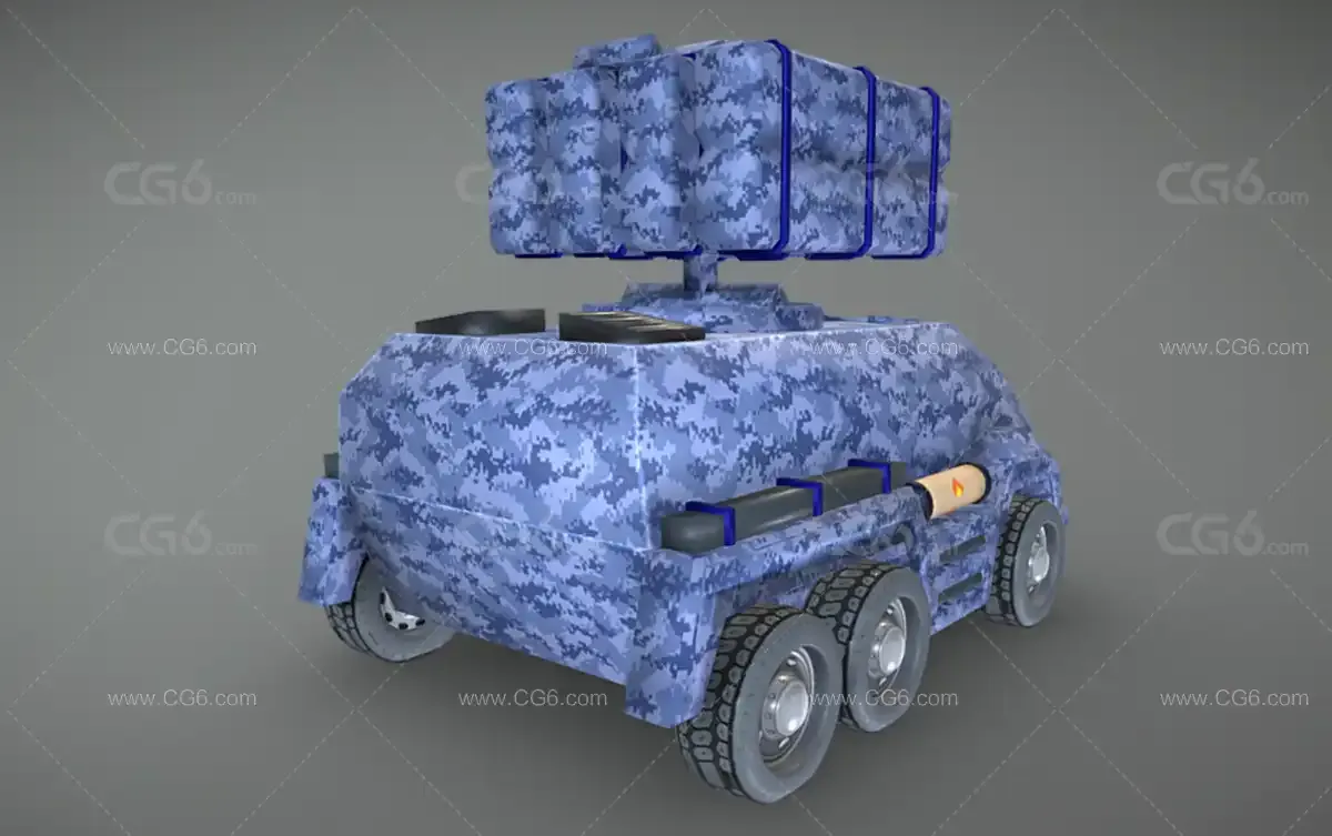 红色警戒2多功能步兵车 IFV车辆 火箭弹车 红色警戒游戏道具 红警2装甲车3D模型-3