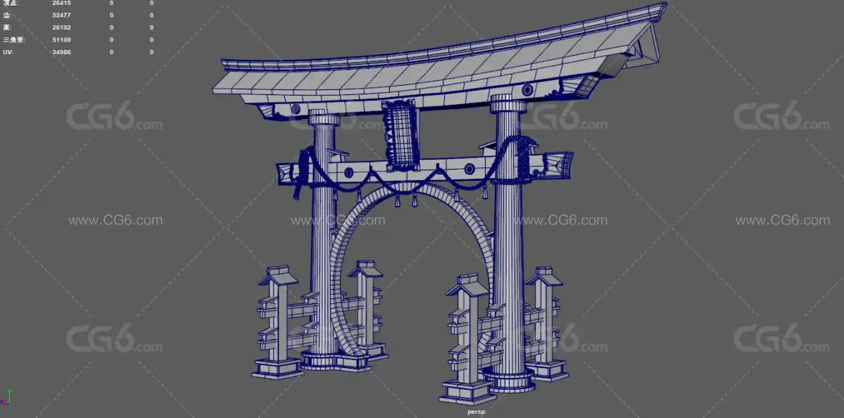 鸟取门 日式牌坊 神社门头 日本结界 古代牌坊 历史建筑 日式元素 日式鸟居 神龛 神...-12