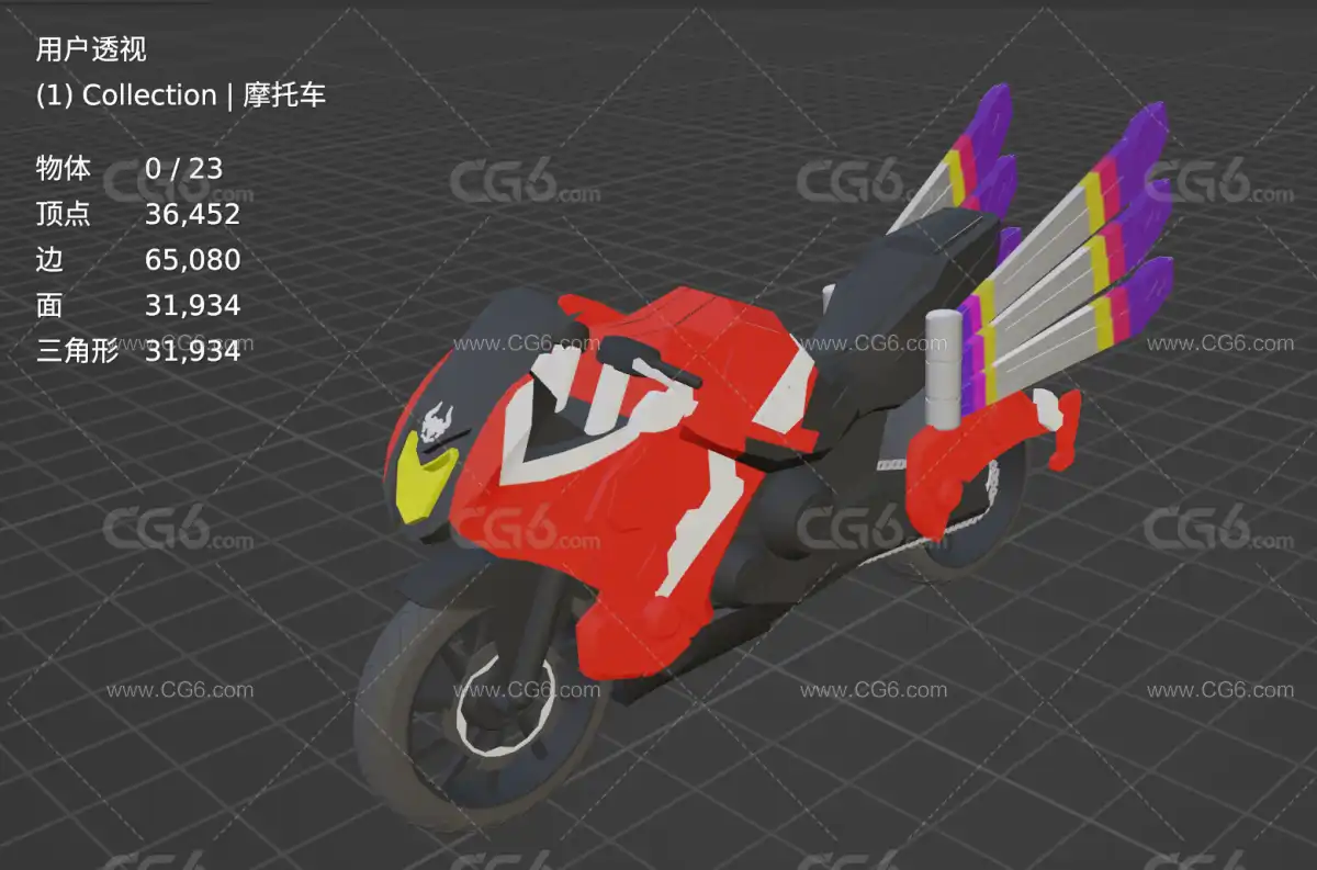 假面骑士摩托车 机车 摩托战车 摩托坐骑3D模型-5