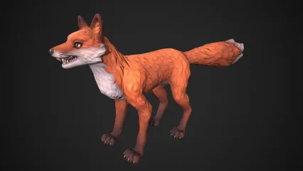 卡通手绘风格化红色狐狸 火狐 狐妖3D模型