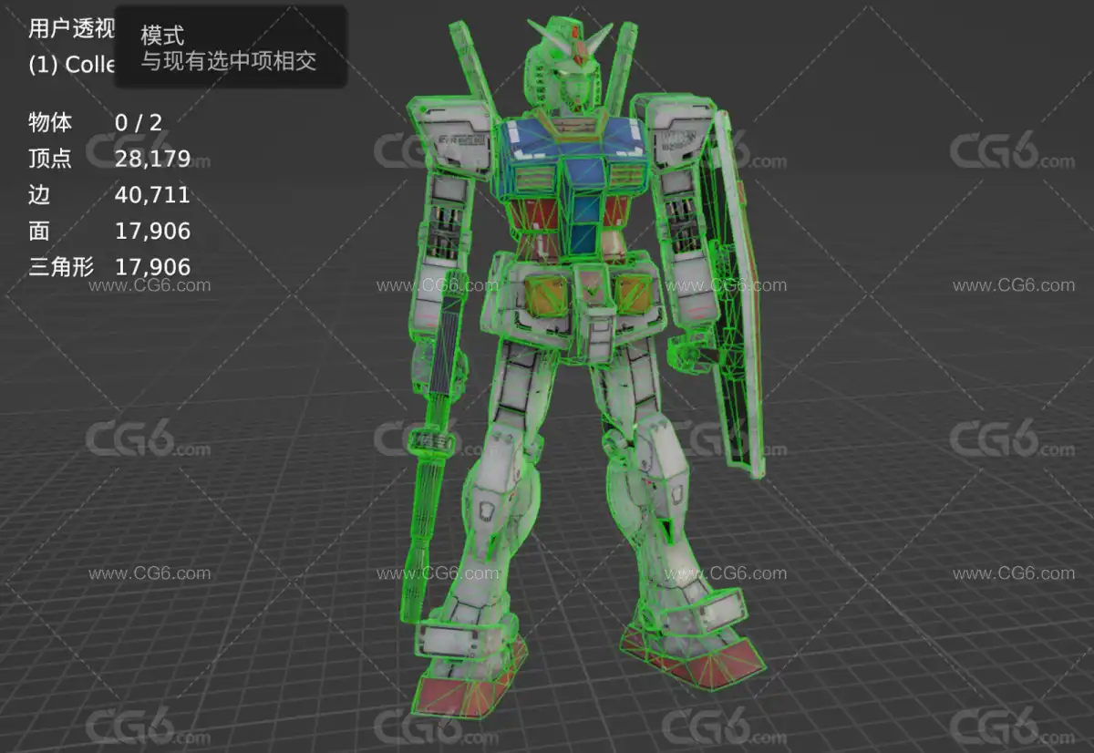 高达RX78战争机器 太空宇宙未来 高达机器人战士 科幻机甲战士  双足机器人3D模型-8