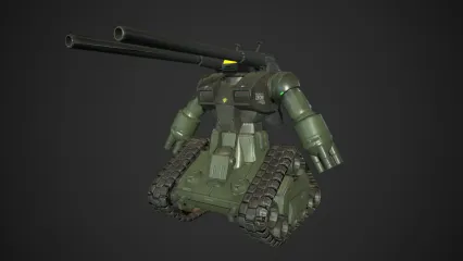 RX-75 钢坦克 机甲坦克 无人炮塔 自行火炮高达坦克 科幻无人机器人 智能防御火炮