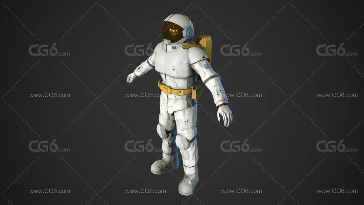 宇航员 太空人 高达UC 0079的重型普通宇航服 火星服 太空服3D模型-3