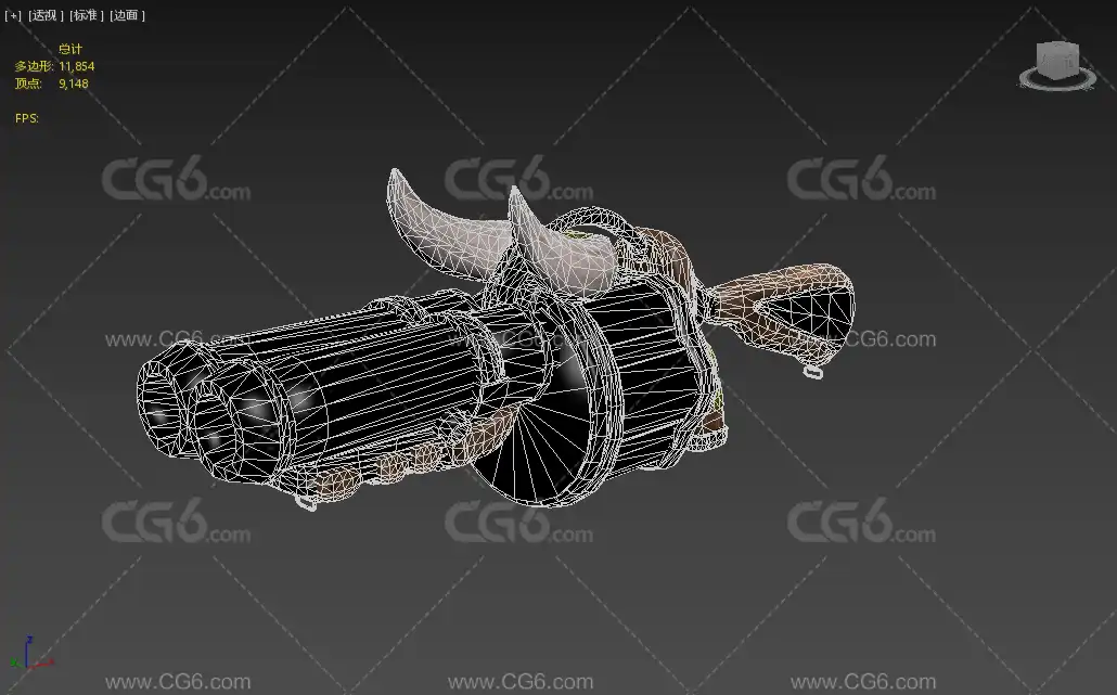 榴弹发射器 蒸汽朋克手枪 科幻枪械 未来枪械3D模型-5