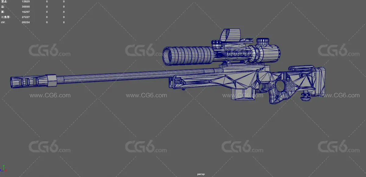 狙击步枪 枪械 武器 AWP狙击枪 重狙 远程射击武器 游戏武器 瞄准镜 大狙 反恐枪械-9