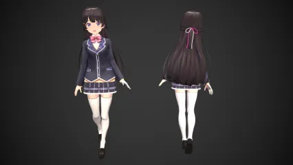 二次元美少女 卡通女孩 手绘 小萝莉 动漫 漫画女孩 女中学生 女高中生 日韩美女