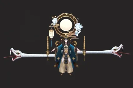 云深 云蛇神 白蛇娘子 白娘子 白衣公子 驱魔法师 训蛇人 人妖 妖女 蛇女3D模型