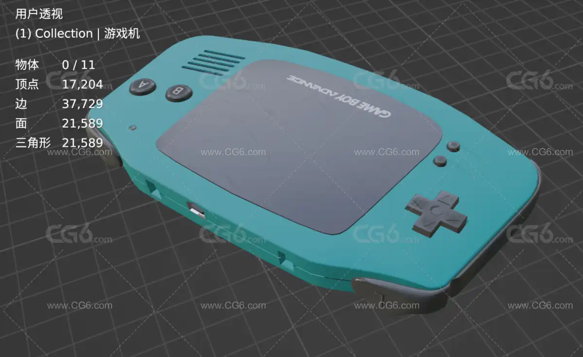 PBR 游戏机 掌机 gameboy 任天堂游戏机 黄金的太阳 老式游戏机3D模型-5