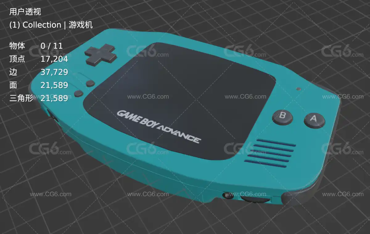 PBR 游戏机 掌机 gameboy 任天堂游戏机 黄金的太阳 老式游戏机3D模型-6