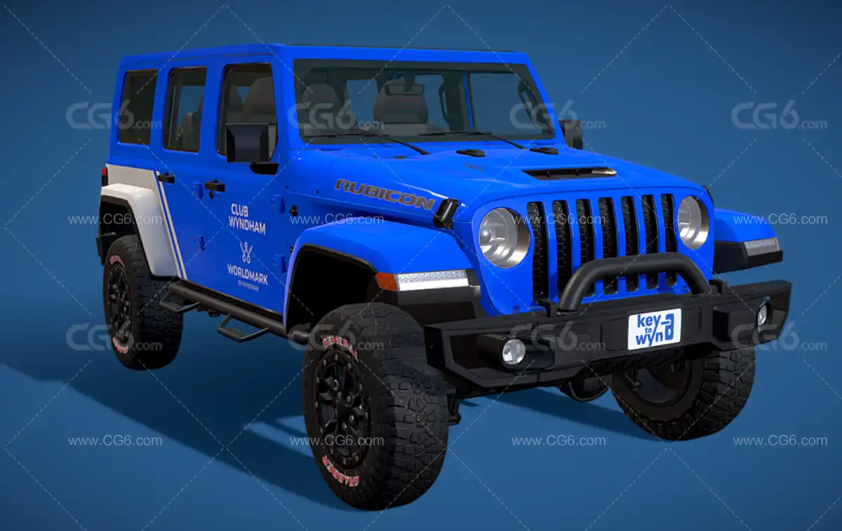 2021吉普牧马人卢比孔 Jeep 牧马人 SUV汽车 撒哈拉汽车 越野车 吉普车 黄色越野车3D-5