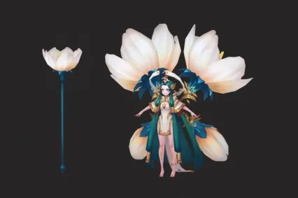大天使  天使花仙子 小魔仙 侠女 花神 古代美女 古装美女 荷花仙子3D模型