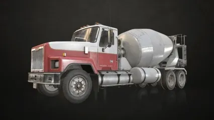 搅拌车 水泥搅拌车模型 泥头车 工程汽车3D模型