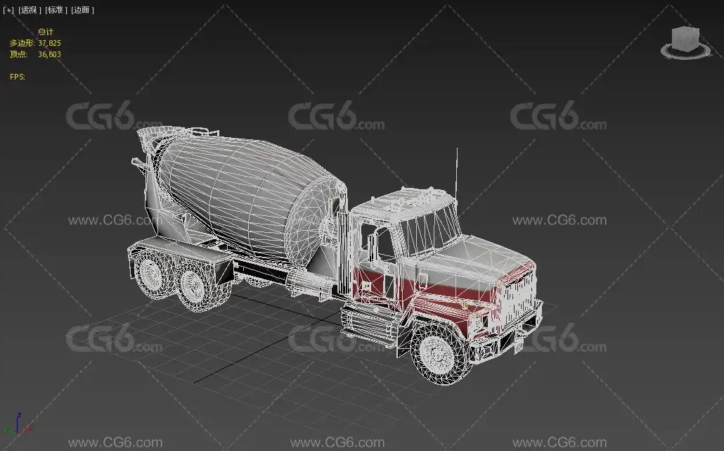 搅拌车 水泥搅拌车模型 泥头车 工程汽车3D模型-10