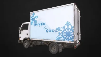 轻型卡车冷藏 PBR次世代 货车 冷冻车 冷藏车 冷库车 轻型卡车 箱式货车 货运车3D模型