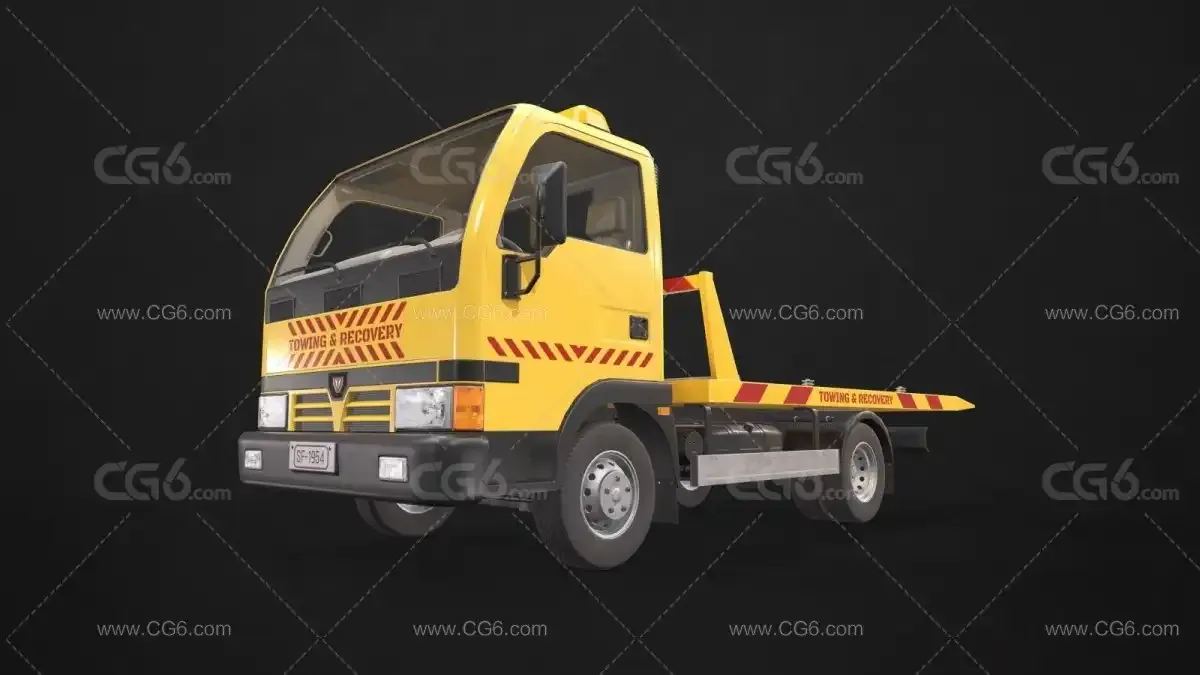 M1A2 艾布拉姆斯坦克拖车 半挂车 平板拖车 工程车 卡车 勾AC拖车 清障车 故障拖车3D-7