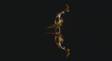 次世代弓 黄金弓箭 精弓 弓箭 风格化魔幻黄金弓箭3D模型